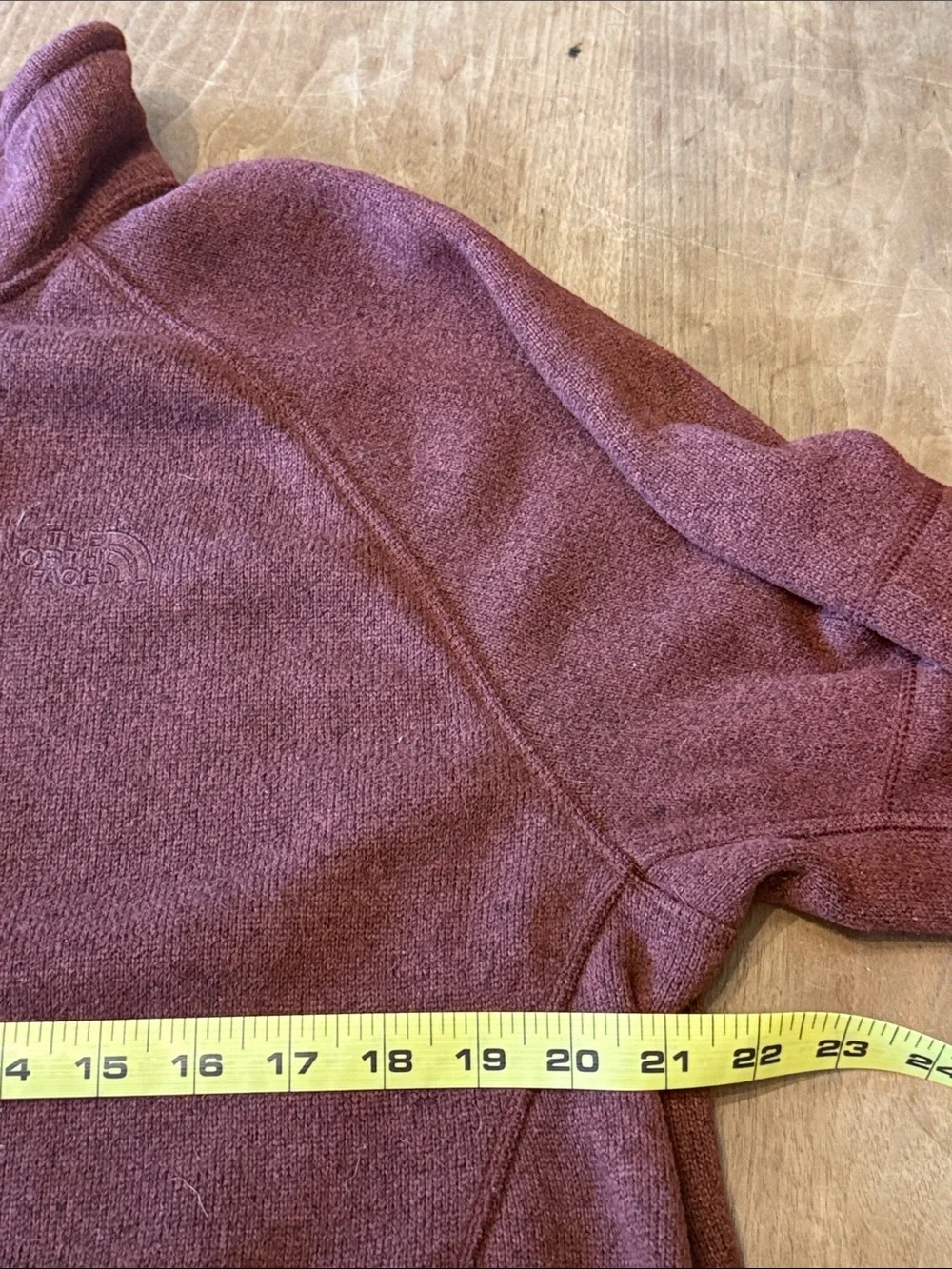 The North Face Men's Zip-Up Knit & Fleece Jacket Heathered Burgundy Athleisure